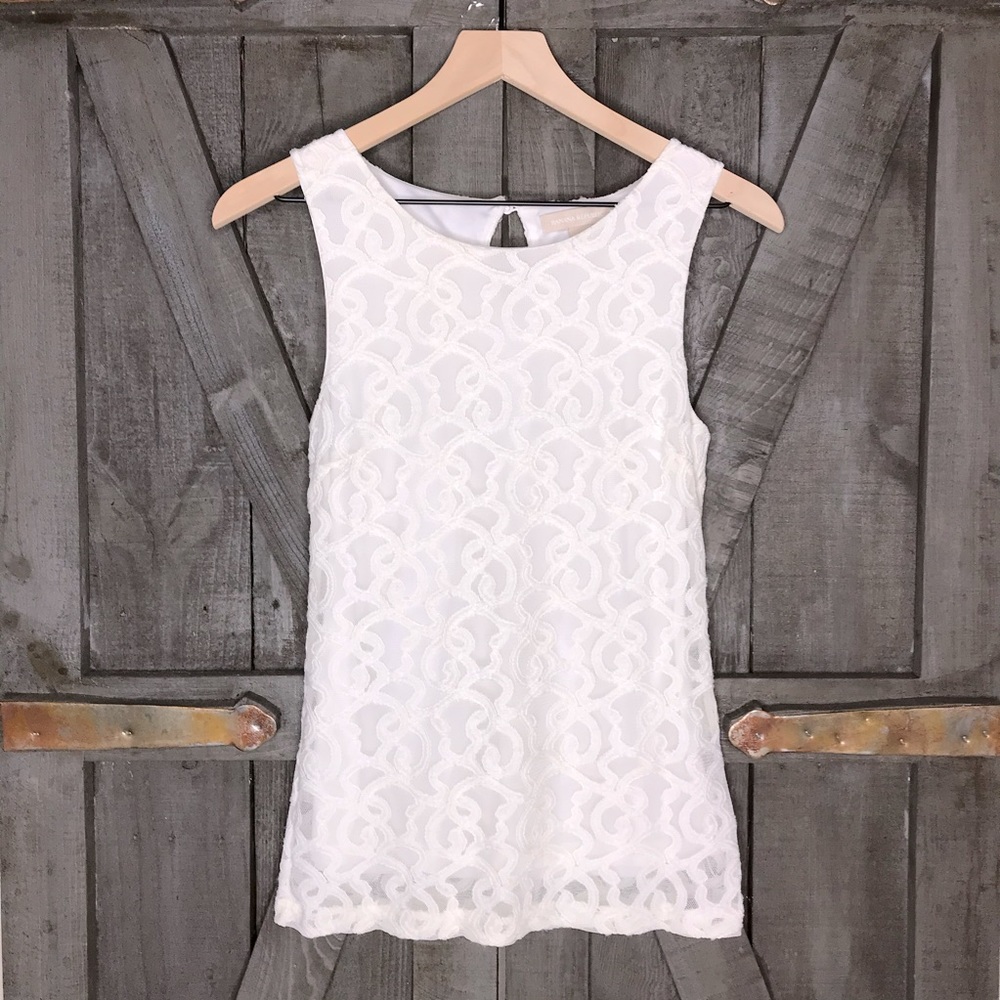 Banana Republic Lace Cutout Sleeveless Blouse